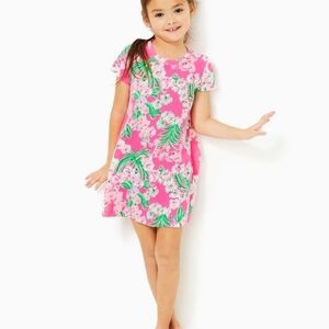 Lilly Pulitzer Mini Cody Floral 100% Cotton Girls Dress L (8-10)